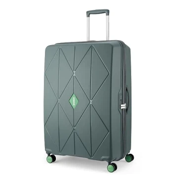 Dummy American Tourister Qubiz | Check-in Trolley Bag (80 cm) | 360° 8 Wheel Travel Luggage | Hard Case Polypropylene Suitcase | Recessed Combination Lock | Green