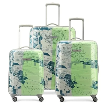 Dummy Skybags Trooper Set of 3 (Cabin + Medium+Large) Hard Luggage (55+65+75 cm) | ABS Luggage Trolley with 8 Spinner Wheels|Green|Unisex